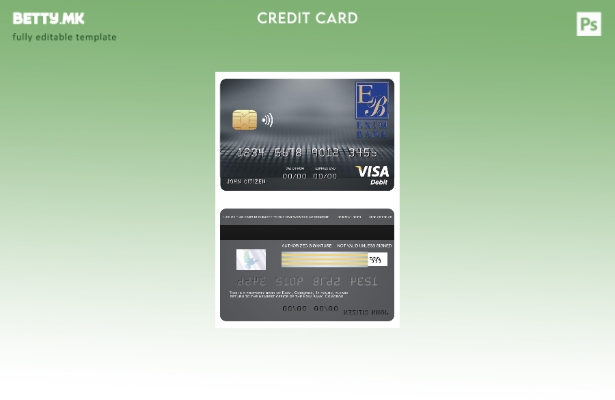 Модерен стил Шаблон за виза на банката Коморос Ексим